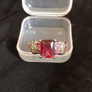 Ruby red gemstone ring